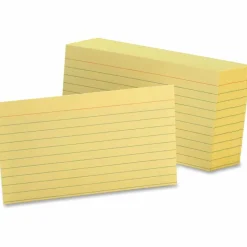 Oxford Ruled Index Cards, 3 x 5, Canary, 100/Pack