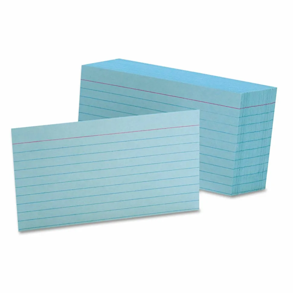 Oxford Ruled Index Cards, 3 x 5, Blue, 100/Pack