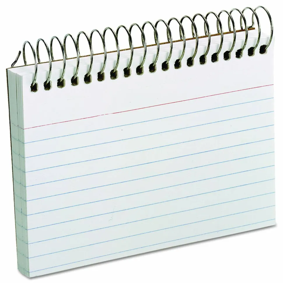 Oxford Spiral-Bound Index Cards, Ruled, 3" x 5", White, Pack Of 50