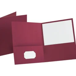 Oxford Twin-Pocket Folder, Accommodates (100) 11 x 8.5 Sheets, Burgundy, 25/Box