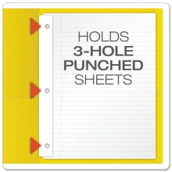 Oxford Twin-Pocket Portfolio With Fasteners, 8 1/2" x 11", Yellow, Pack Of 25