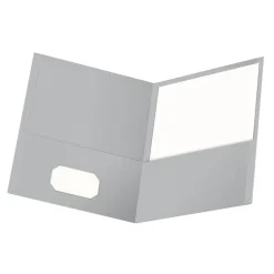 Oxford Twin-Pocket Portfolios, 8 1/2" x 11", Gray, Pack Of 25