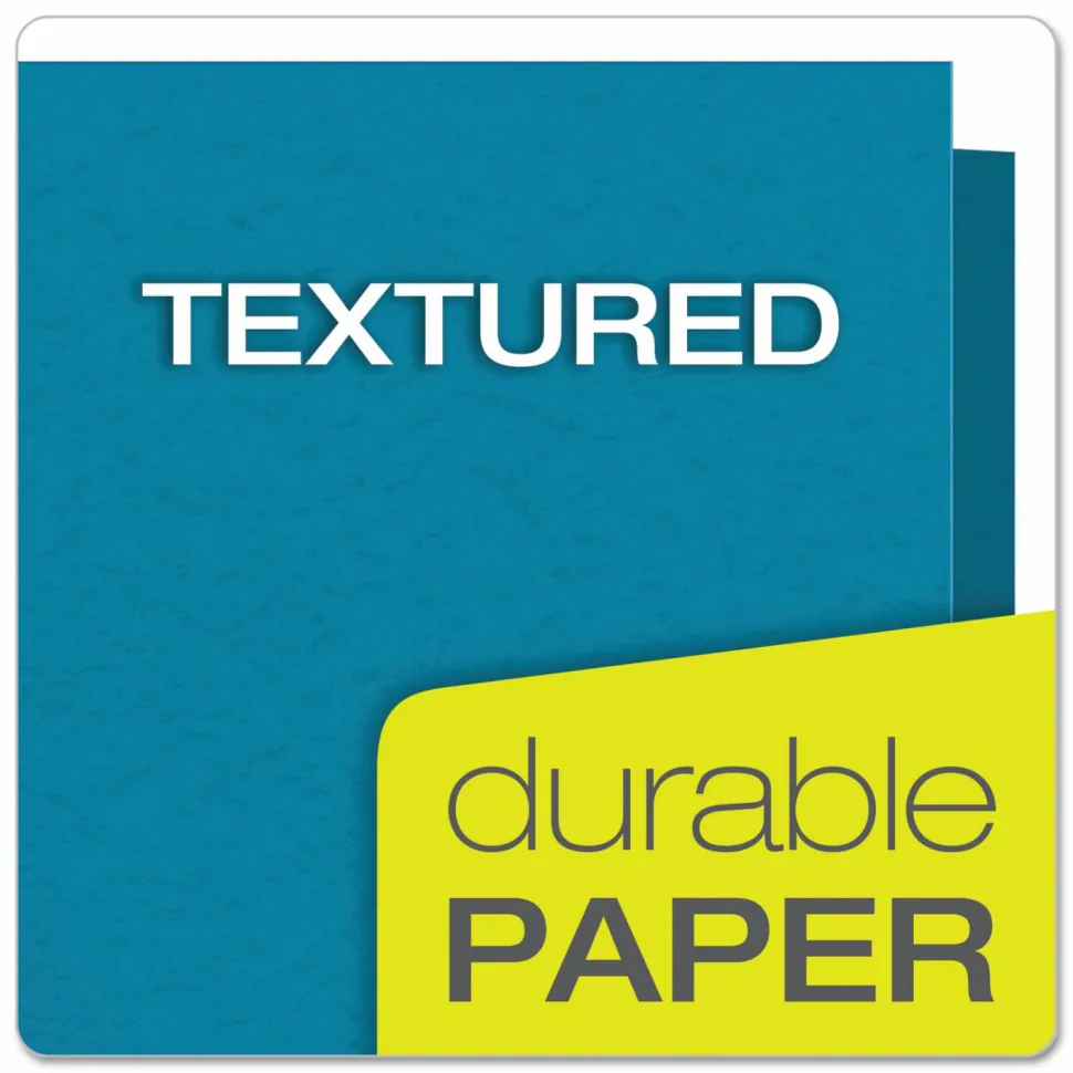 Oxford Twin-Pocket Portfolio With Fasteners, 8 1/2" x 11", Light Blue, Pack Of 25