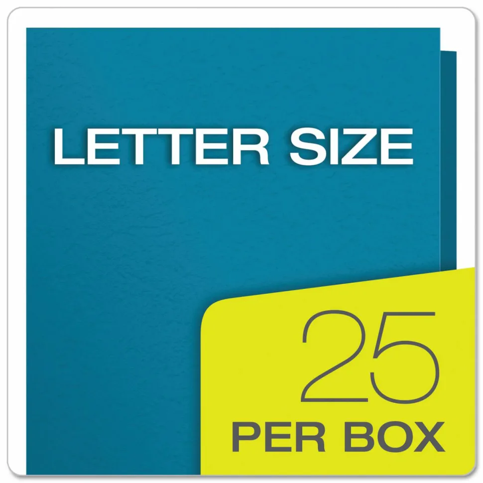 Oxford Twin-Pocket Portfolio With Fasteners, 8 1/2" x 11", Light Blue, Pack Of 25
