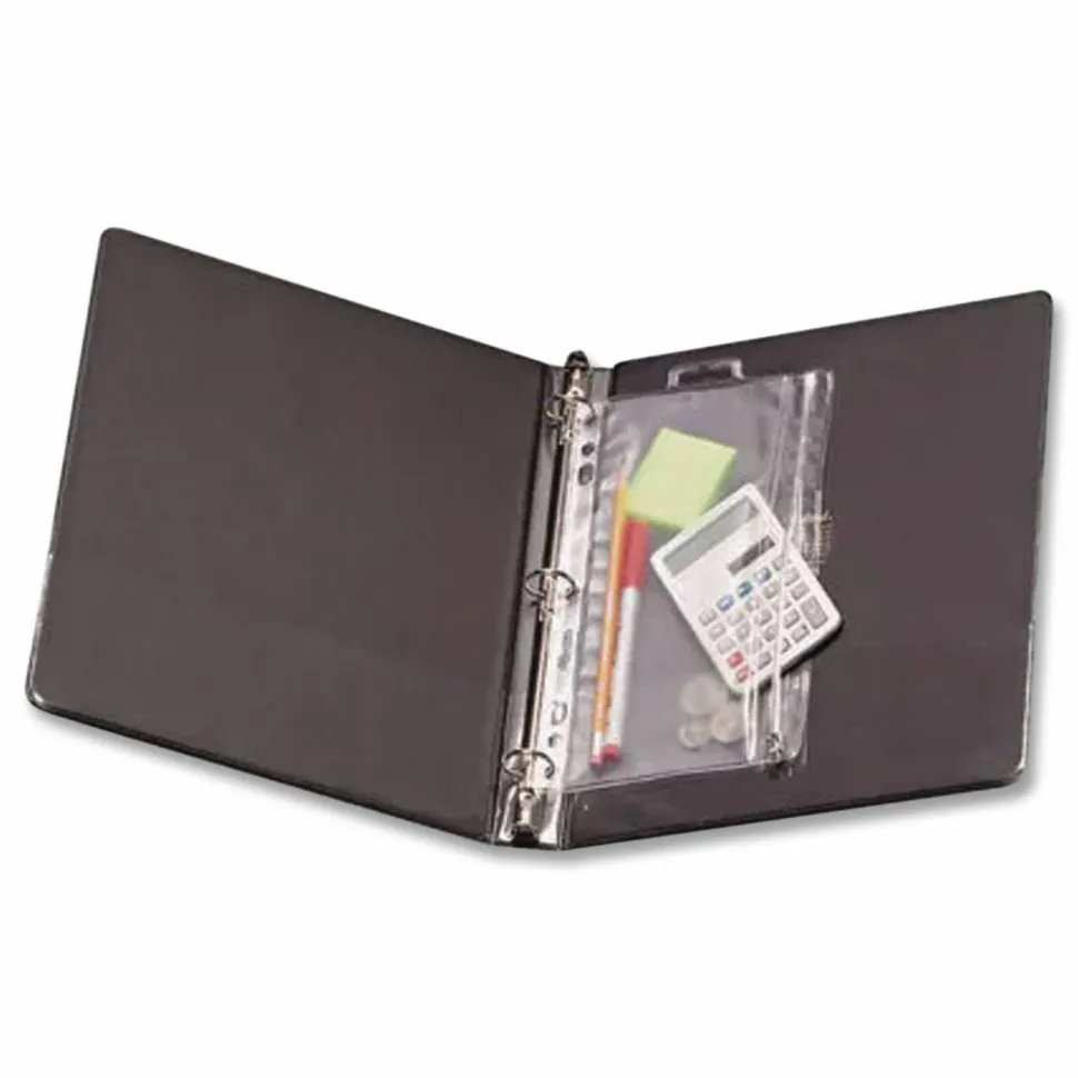 Oxford Zipper Binder Pocket, 2- to 5-Hole Punched, 8" x 10.5", Clear