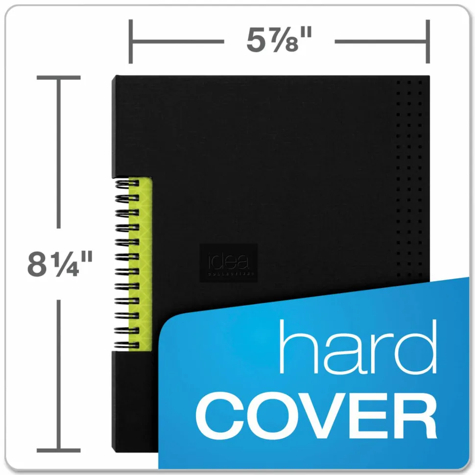 Oxford Idea Collective Professional Wirebound Hardcover Notebook, 1-Subject, Medium/College Rule, Black Cover, (80) 8 x 5.5 Sheets
