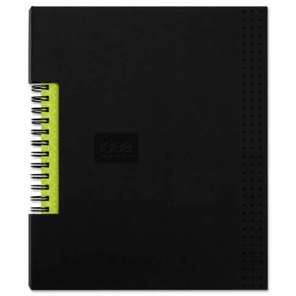 Oxford Idea Collective Professional Wirebound Hardcover Notebook, 1-Subject, Medium/College Rule, Black Cover, (80) 8 x 5.5 Sheets