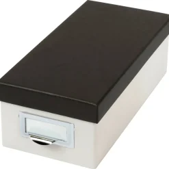 Oxford Index Card Storage Box, Holds 1,000 3 x 5 Cards, 5.5 x 11.5 x 3.88, Pressboard, Marble White/Black