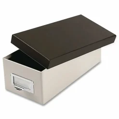 Oxford Index Card Storage Box, Holds 1,000 3 x 5 Cards, 5.5 x 11.5 x 3.88, Pressboard, Marble White/Black
