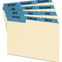Oxford Manila Card Guides With Laminate Tabs, Monthly, 4