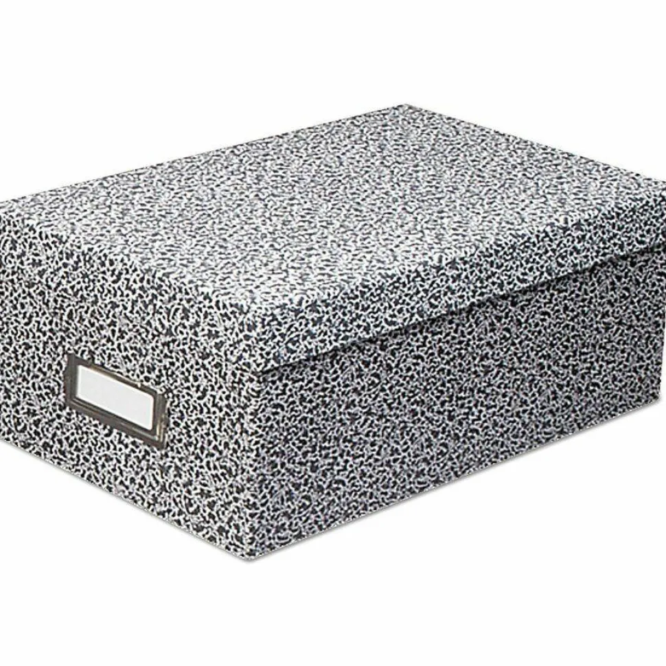 Oxford Reinforced Board Card File, Lift-Off Cover, Holds 1,200 3 x 5 Cards, 5.13 x 11 x 3.63, Black/White