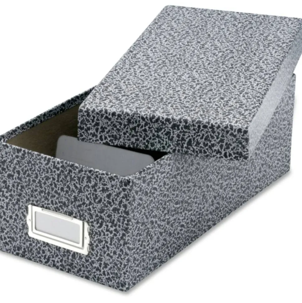 Oxford Reinforced Board Card File, Lift-Off Cover, Holds 1,200 3 x 5 Cards, 5.13 x 11 x 3.63, Black/White