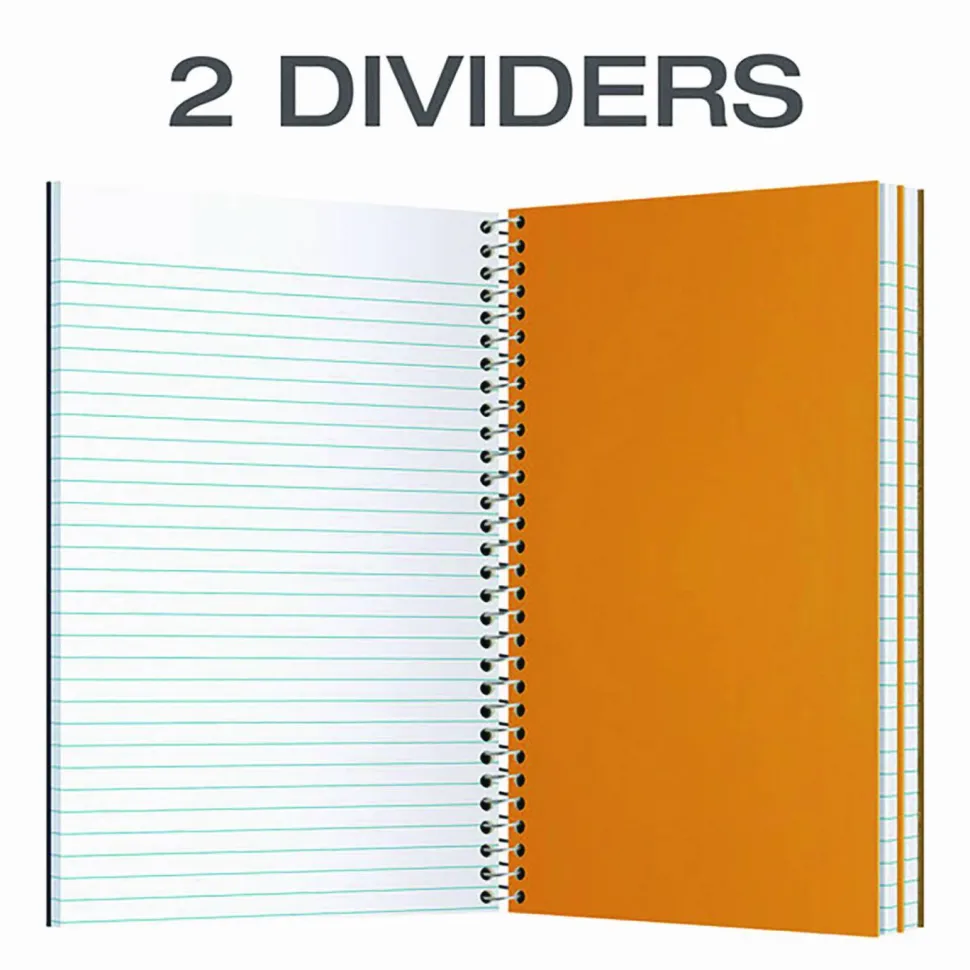 Oxford 3-Subject Wirebound Notebook, 6" x 9 1/2", 150 Sheets, 30% Recycled, Assorted Colors