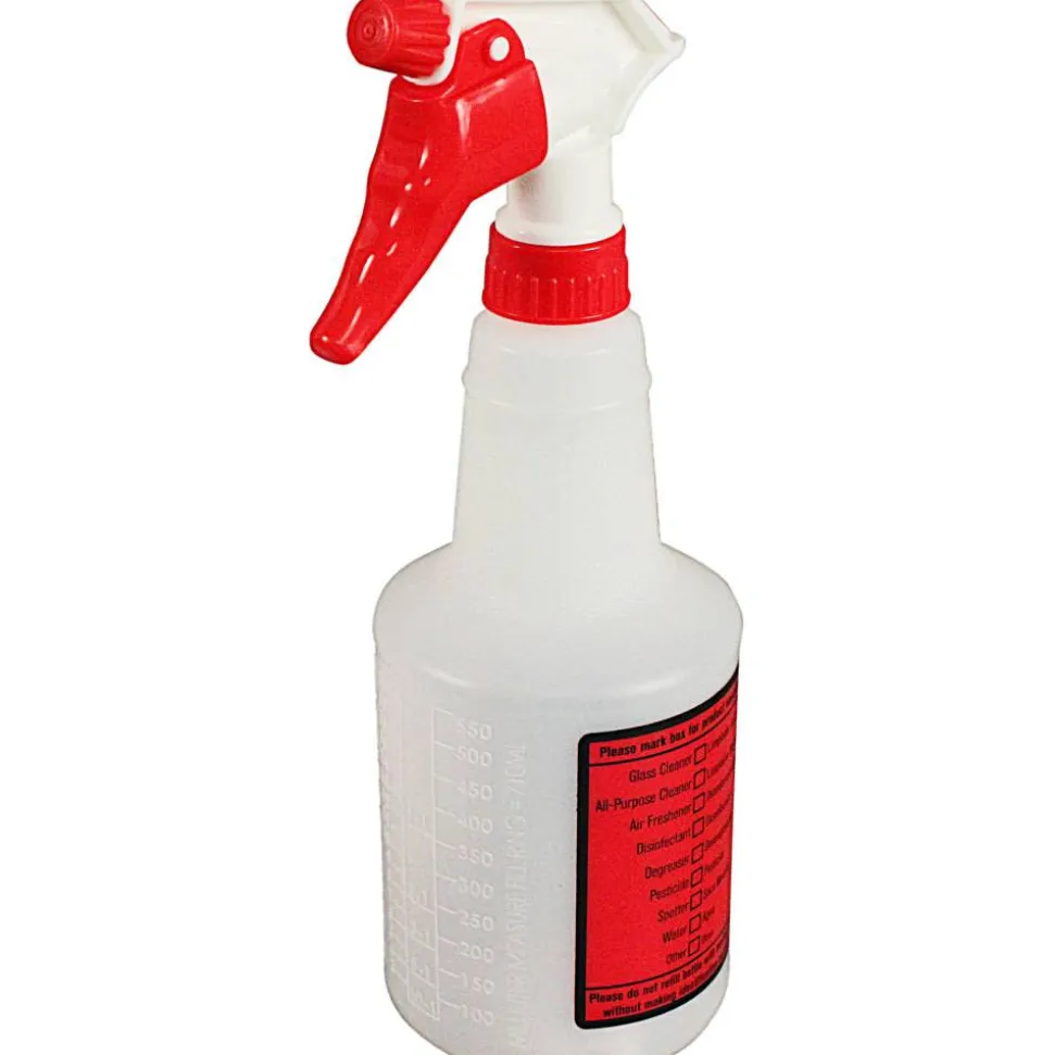 24 Oz. Sprayer Bottles, Natural With Red/White Sprayer, Pack Of 3 Sprayers