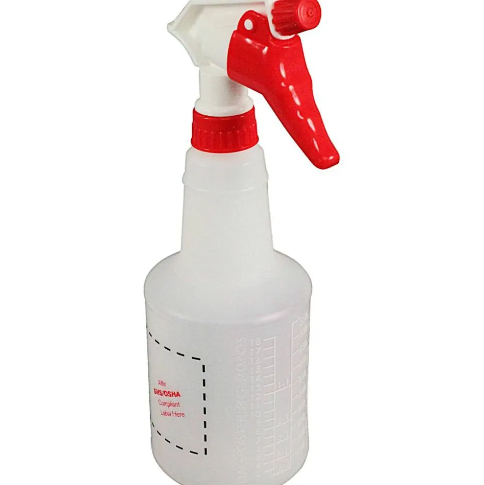 24 Oz. Sprayer Bottles, Natural With Red/White Sprayer, Pack Of 3 Sprayers