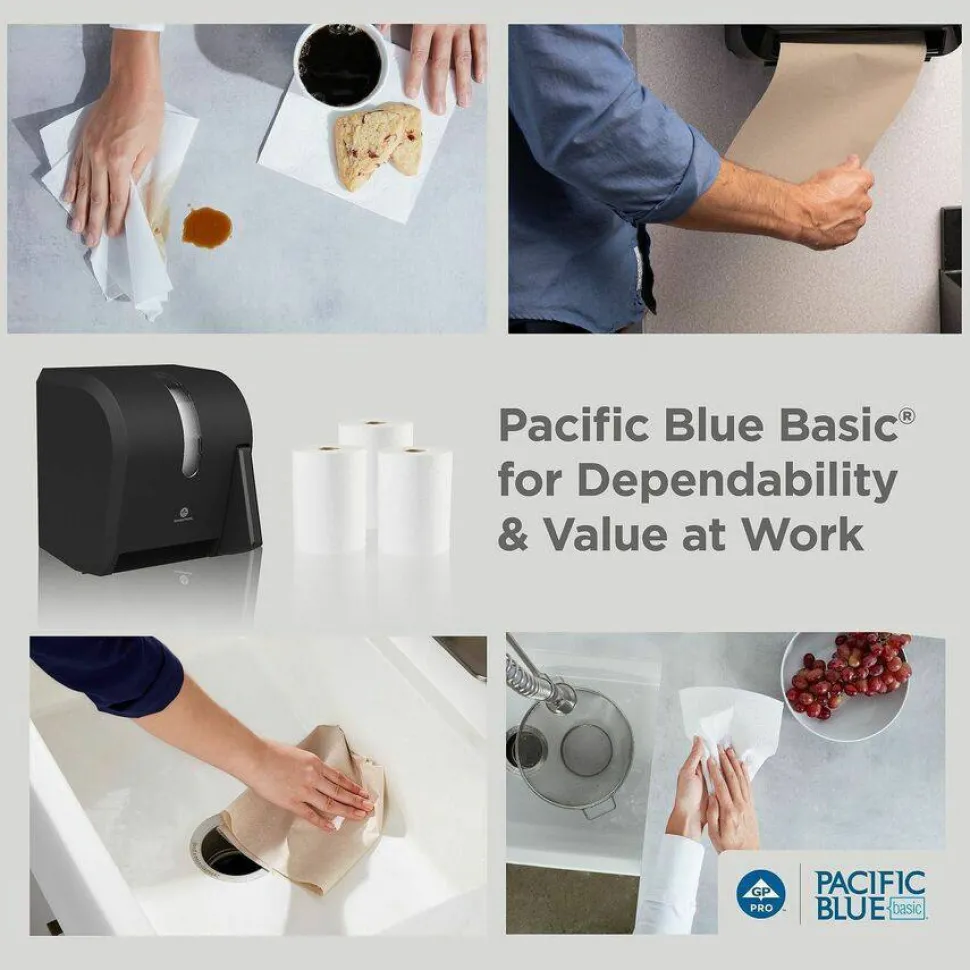 Pacific Blue Basic by GP PRO, 1-Ply, 7.87" x 800', 100% Recycled, Brown, 6 Rolls per Case