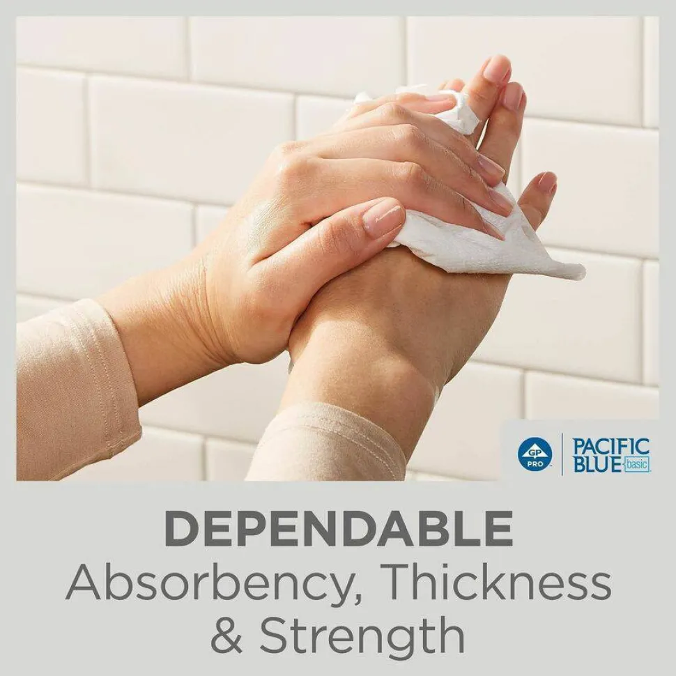 Pacific Blue Basic by GP PRO, 1-Ply, S-Fold Paper Towels, 9.25" X 9.9", 40% Recycled, White, 250 Sheets per Pack, 16 Packs Per Case