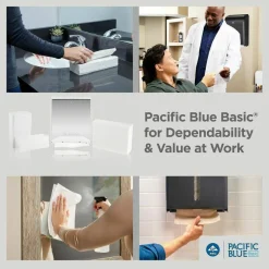 Pacific Blue Basic by GP PRO, 1-Ply, S-Fold Paper Towels, 9.25