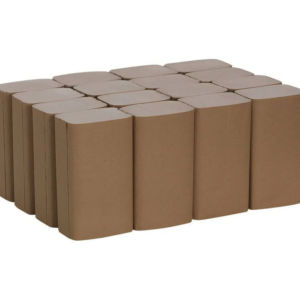Pacific Blue Basic by GP PRO, 1-Ply, S-Fold Paper Towels, 9.25" X 9.9", 100% Recycled, Brown, 250 Sheets per Pack, 16 Packs Per Case