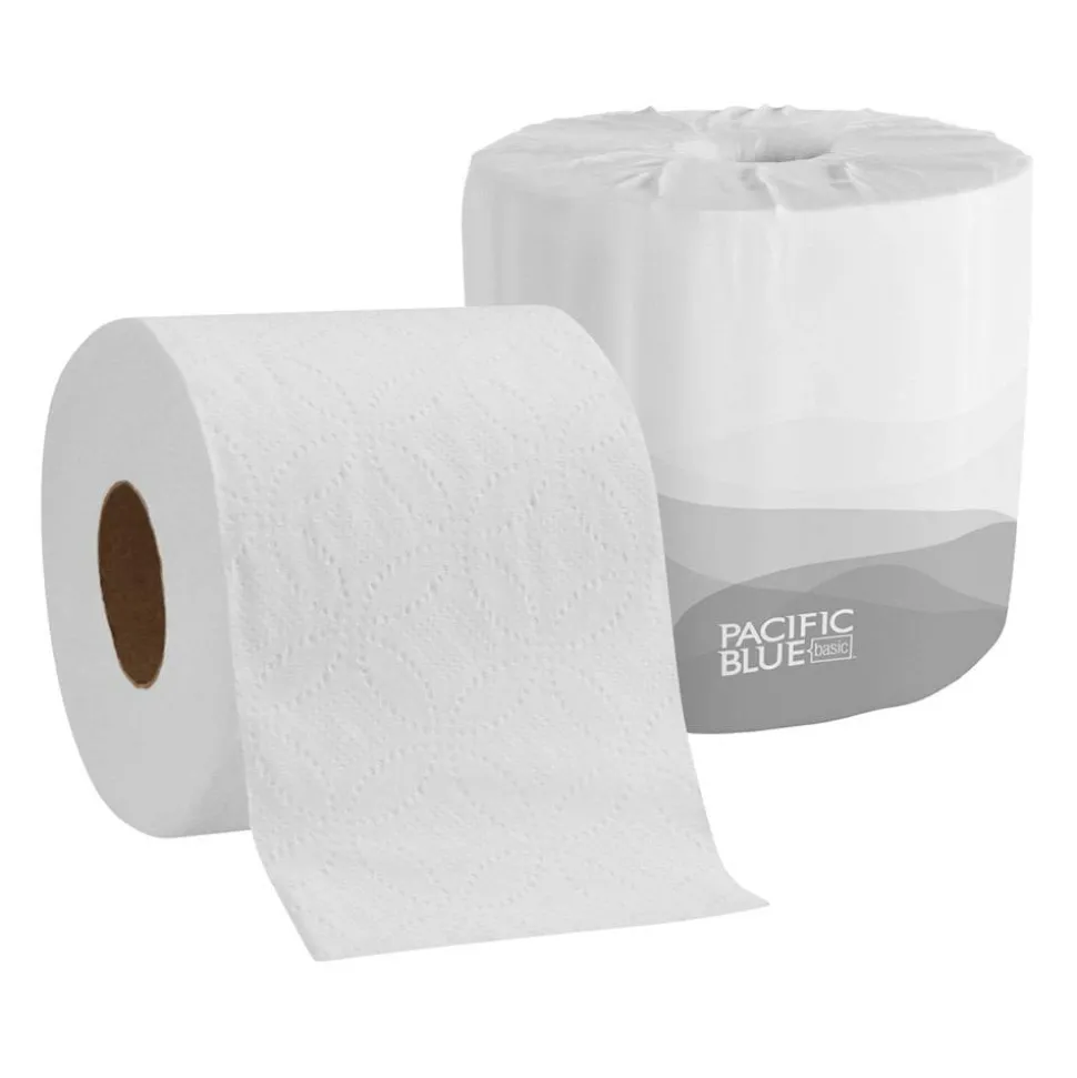 Pacific Blue by GP PRO, 2 Ply, Standard Roll Embossed Toilet Paper, 4.05x4, 100% Recycled, White, 550 Sheets, 80 Rolls per Case