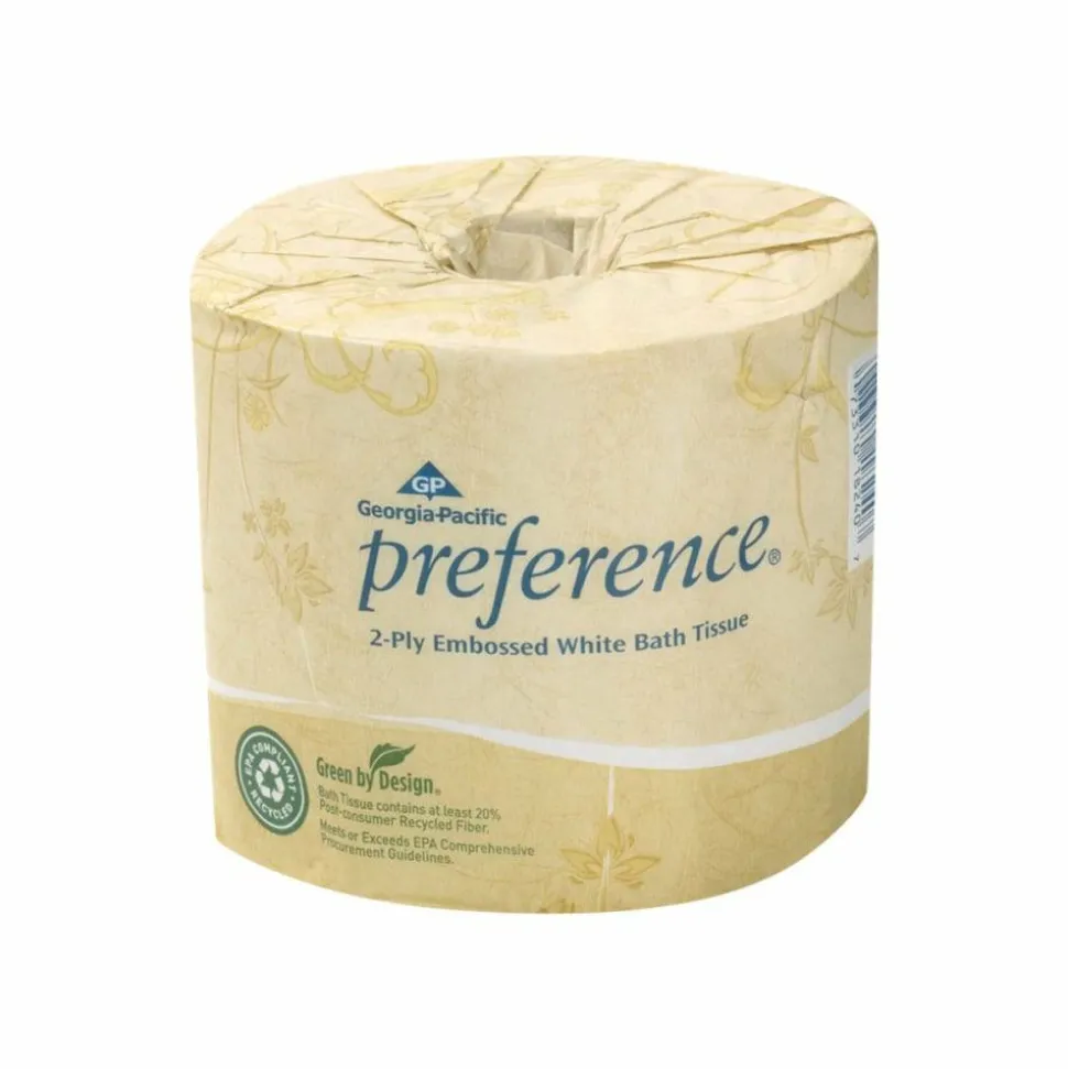 Pacific Blue by GP PRO, 2 Ply, Standard Roll Embossed Toilet Paper, 4"x3.8", 20% Recycled, White, 550 Sheets, 80 Rolls per Case