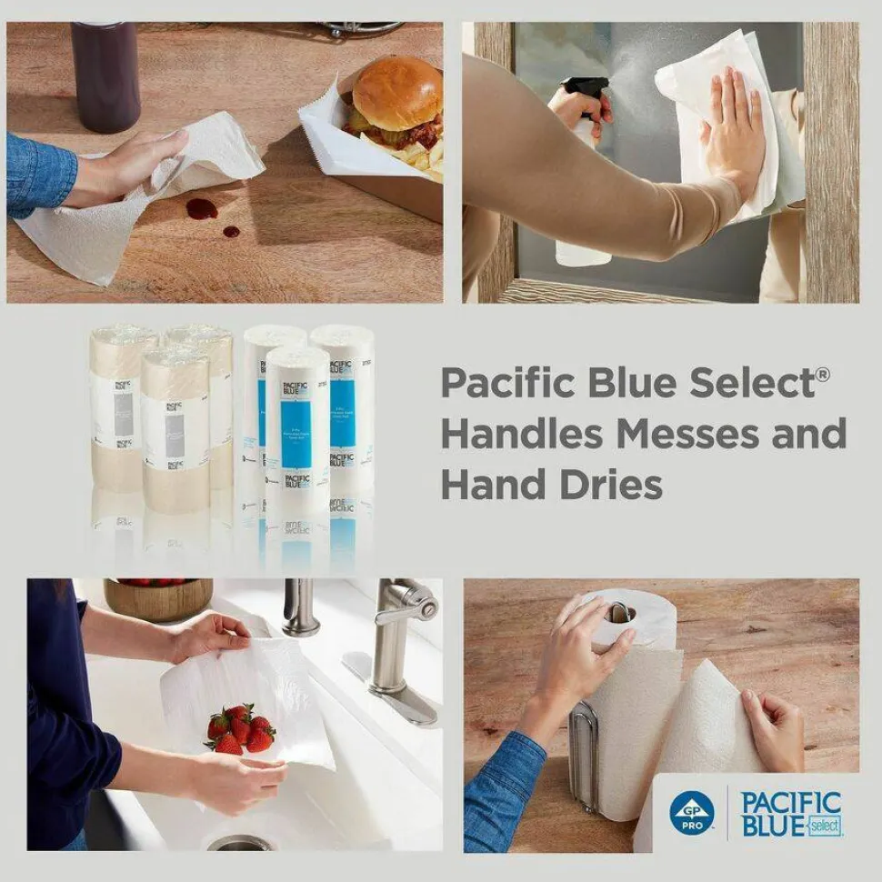 Pacific Blue Select by GP PRO, 2-Ply, Perforated Paper Towels, White, 12 Rolls Per Case, 250 Sheets Per Roll