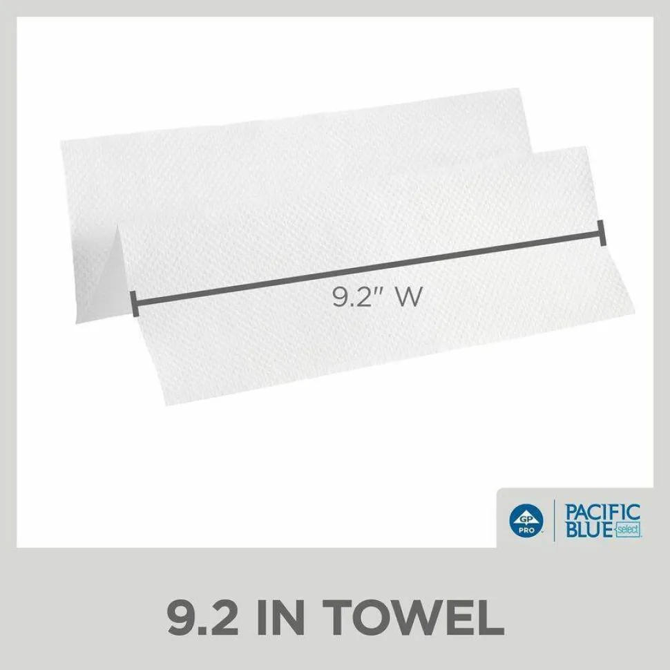 Pacific Blue Select by GP PRO, 1-Ply, Multifold Towels, 9.2" X 9.4", 40% Recycled, White, 250 Sheets per Pack, 16 Packs Per Case