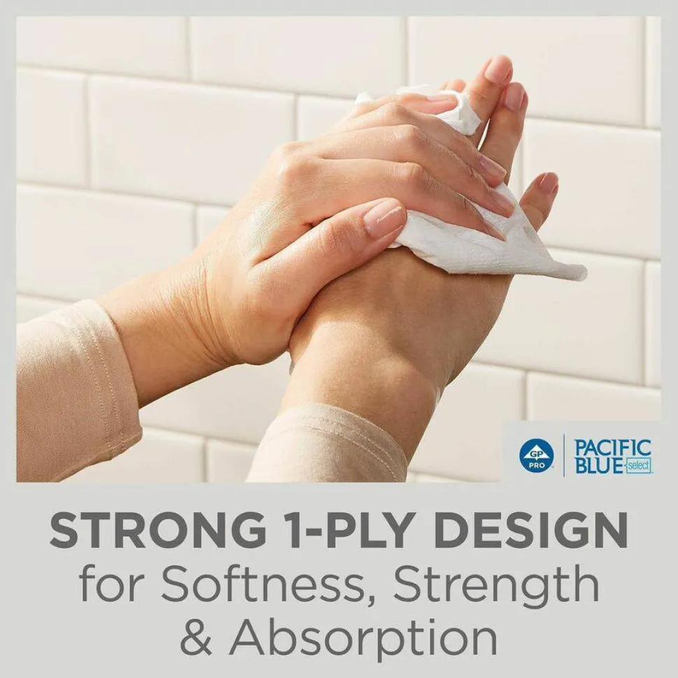 Pacific Blue Select by GP PRO, 1-Ply, Multifold Towels, 9.2" X 9.4", 40% Recycled, White, 250 Sheets per Pack, 16 Packs Per Case