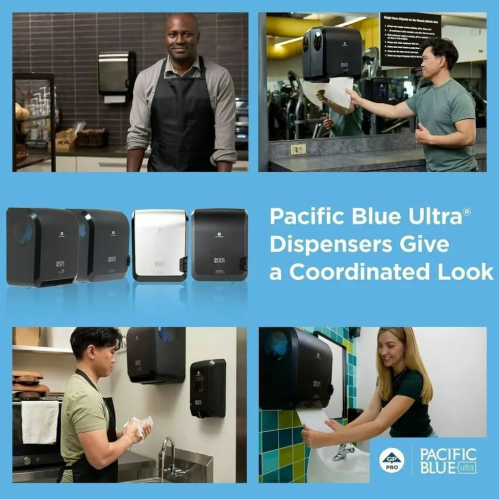 Pacific Blue Ultra Automated High-Capacity Paper Towel Dispenser, 59590, 16"H x 9"D x 12.9"W, Black, 1 Dispenser