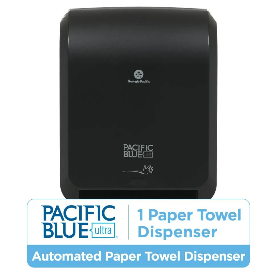 Pacific Blue Ultra Automated High-Capacity Paper Towel Dispenser, 59590, 16"H x 9"D x 12.9"W, Black, 1 Dispenser