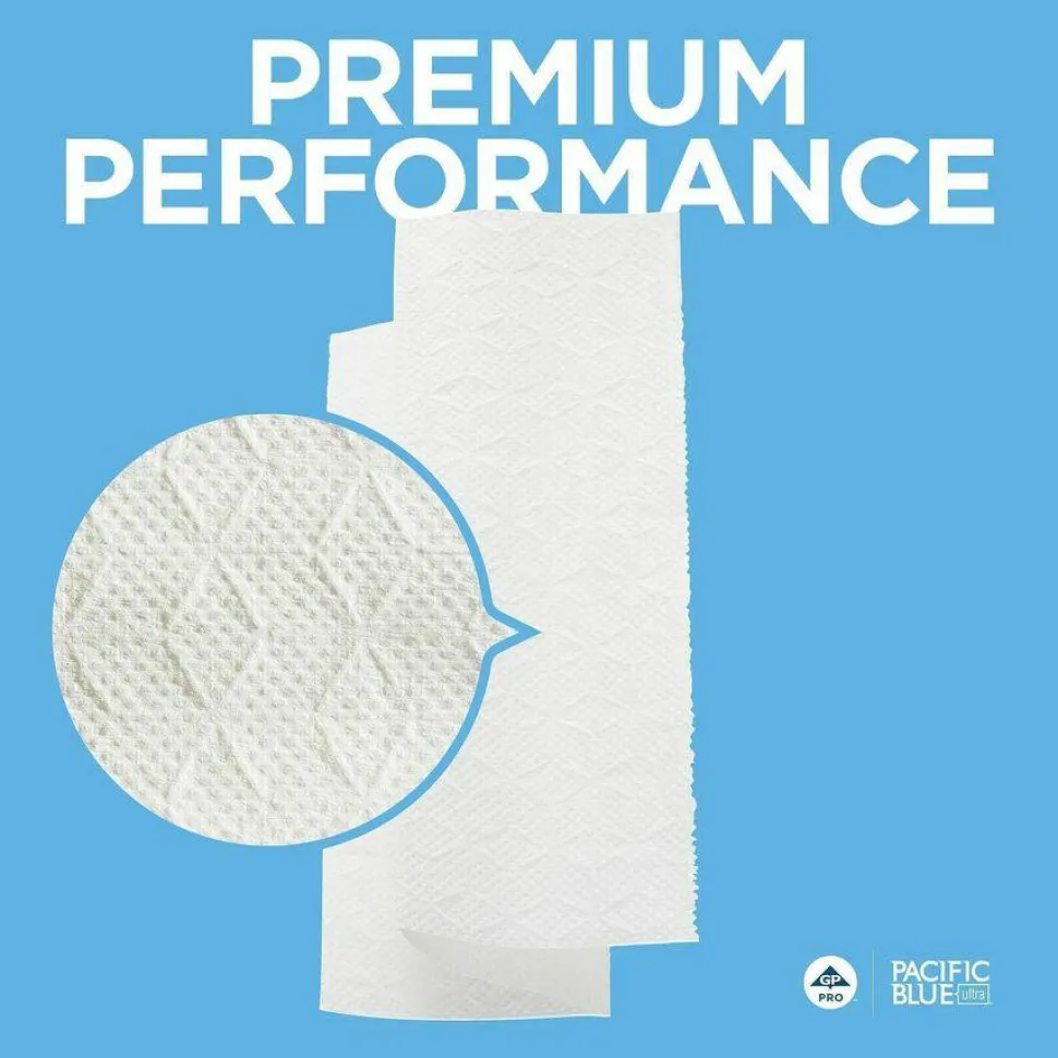 Pacific Blue Ultra by GP PRO, 1-Ply, Z-Fold Paper Towels, 10.2" X 10.8", White, 220 Sheets per Pack, 10 Packs Per Case
