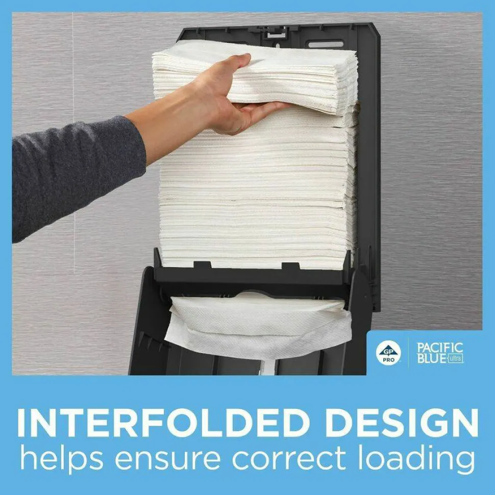 Pacific Blue Ultra by GP PRO, 1-Ply, Z-Fold Paper Towels, 10.2" X 10.8", White, 220 Sheets per Pack, 10 Packs Per Case