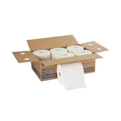 Pacific Blue Ultra Paper Towel Rolls, 1-Ply, 40% Recycled Fiber, White, 7.87
