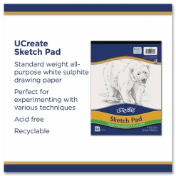 Pacon Art1st Sketch Pad, Unruled, (50) White 9 x 12 Sheets