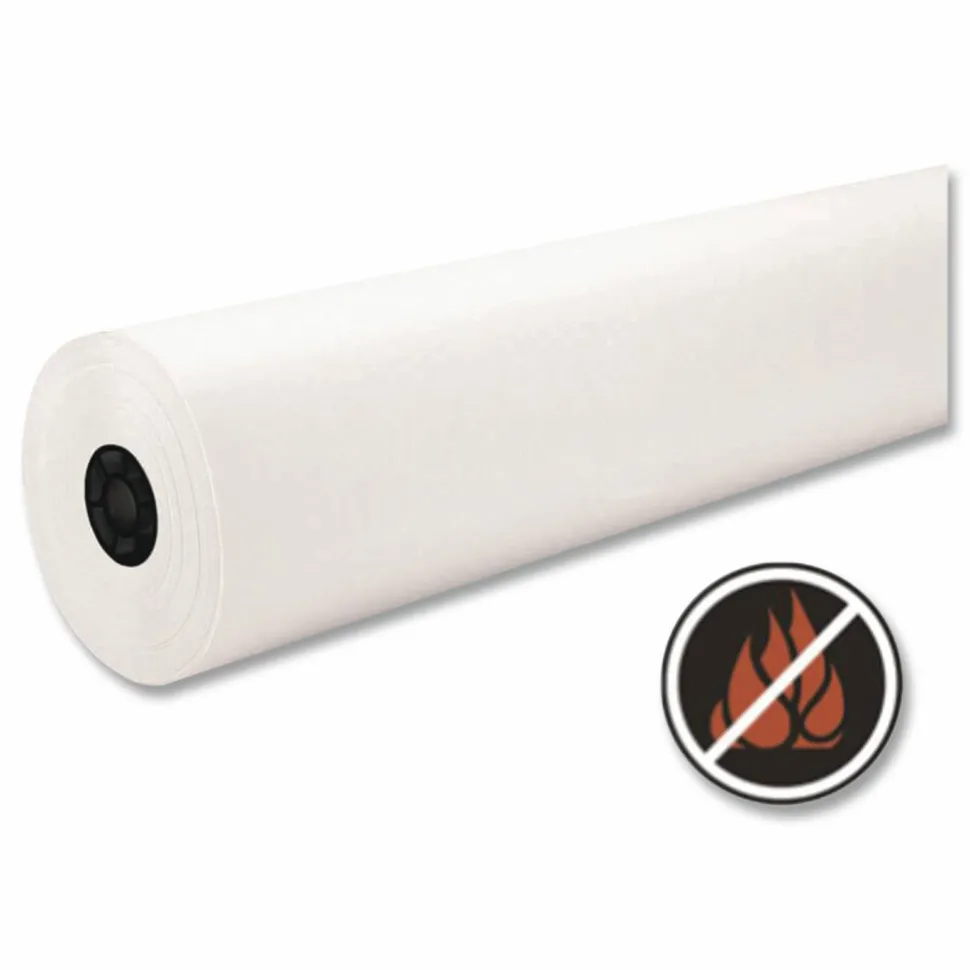 Pacon Decorol Flame-Retardant Paper Roll, 36" x 1000', White