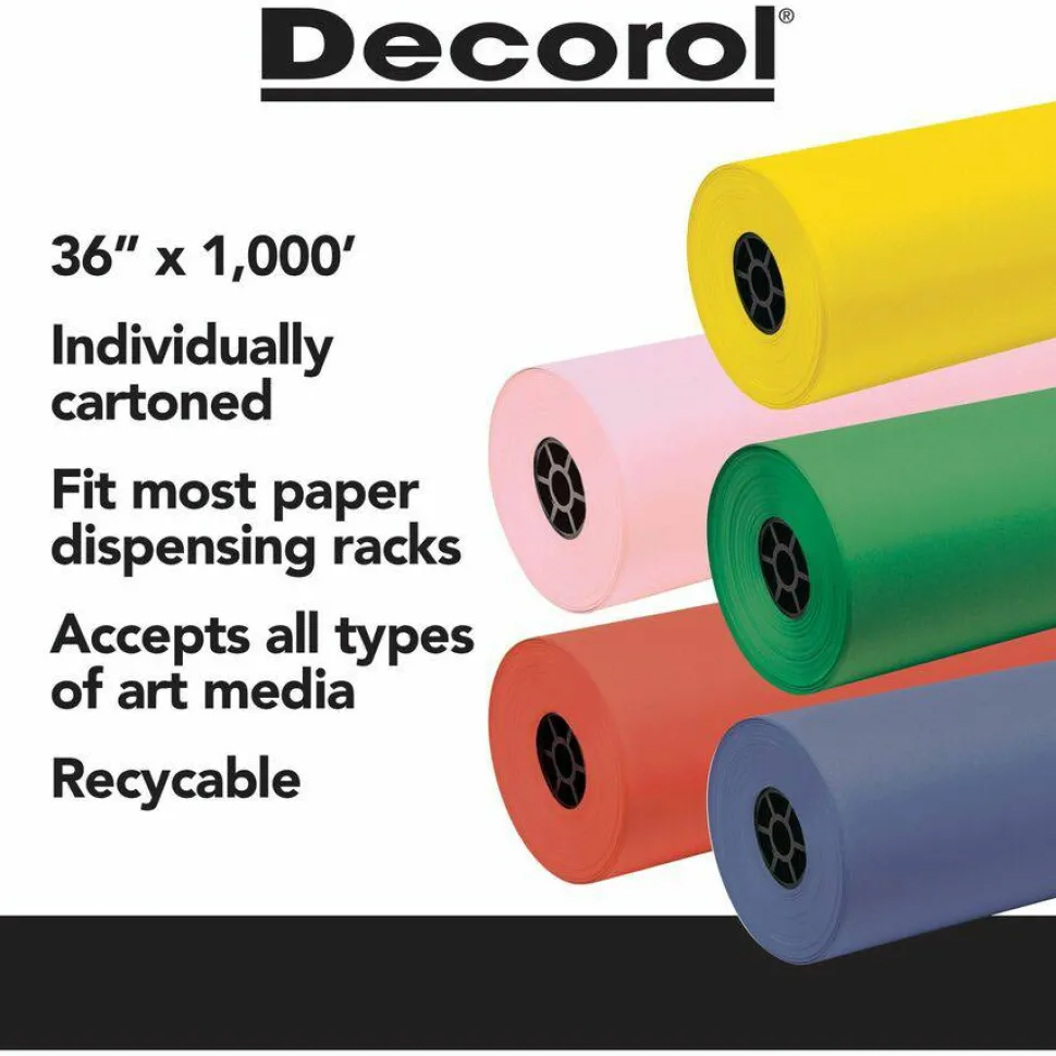 Pacon Decorol Flame-Retardant Paper Roll, 36" x 1000', Sky Blue