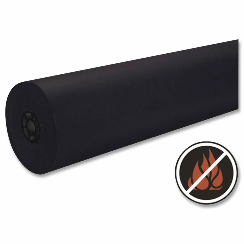 Pacon Decorol Flame-Retardant Paper Roll, 36" x 1000', Black