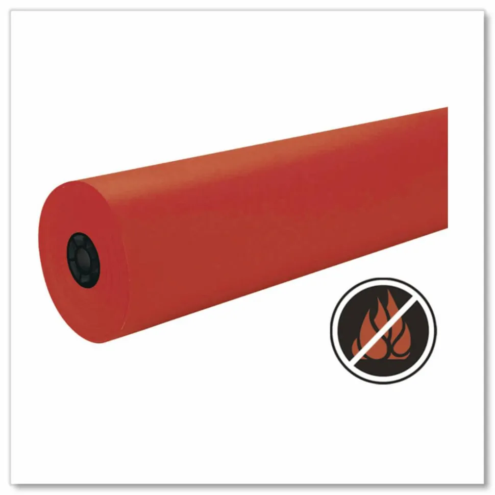 Pacon Decorol Flame-Retardant Paper Roll, 36" x 1000', Festive Red