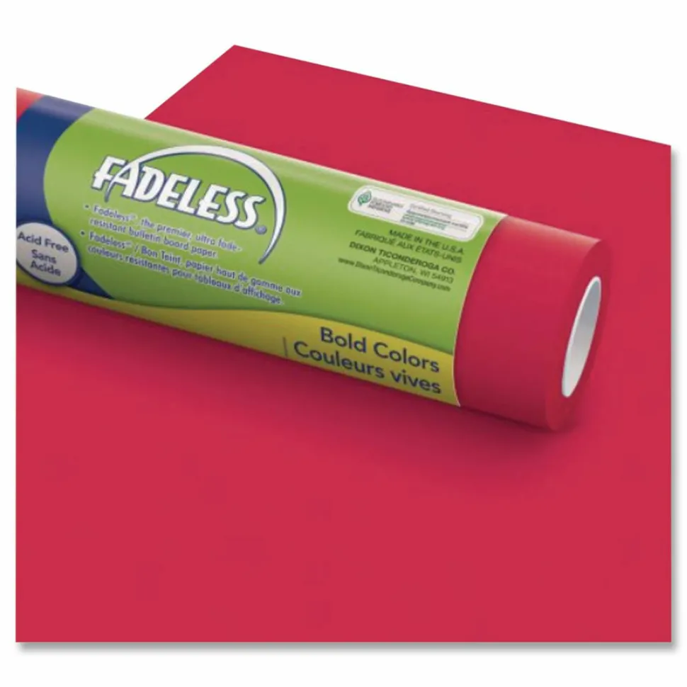 Pacon Fadeless Art Paper Roll, 48" x 50', Flame Red