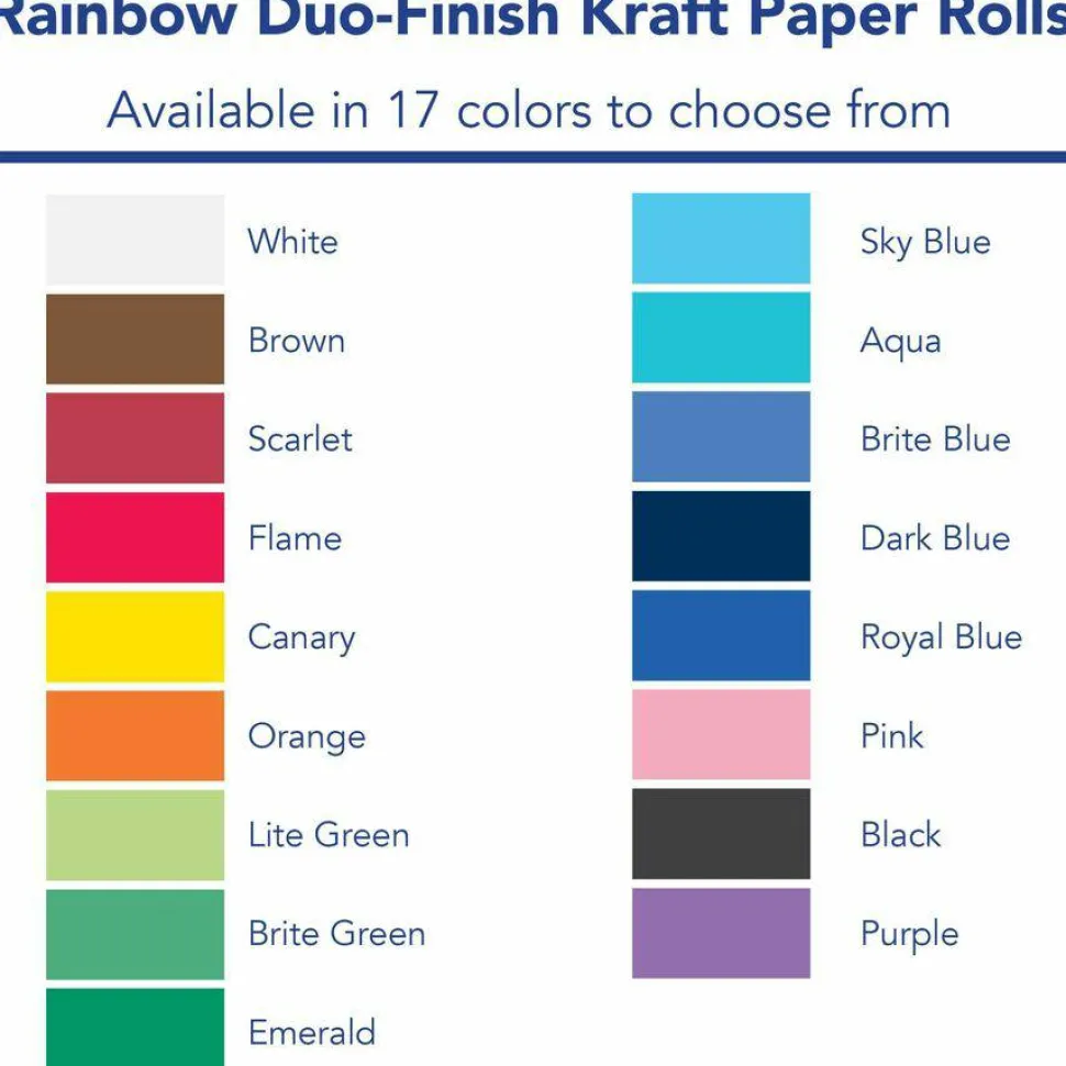 Pacon Rainbow Duo-Finish Kraft Paper Roll, 36" x 1000', Brite Blue