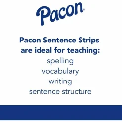 Pacon Sentence Strips, 3" x 24", White Tagboard, Pack Of 100, 5166