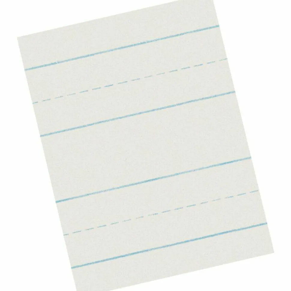 Pacon Skip-A-Line Ruled Newsprint Paper, 1/2" Two-Sided Long Rule, 8.5 x 11, 500/Pack
