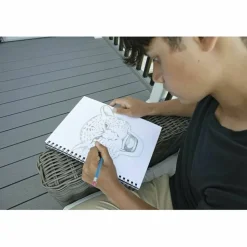 Pacon UCreate Poly Cover Sketch Book, 43 lb Cover Paper Stock, Black Cover, (75) 12 x 9 Sheets