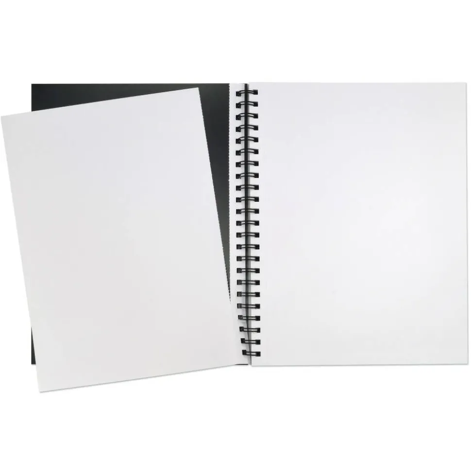 Pacon UCreate Poly Cover Sketch Book, 43 lb Cover Paper Stock, Black Cover, (75) 12 x 9 Sheets
