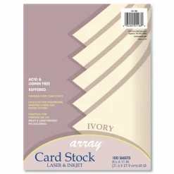 Pacon Array Card Stock, 65 lb Cover Weight, 8.5 x 11, Ivory, 100/Pack