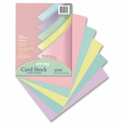 Pacon Array Card Stock, 65 lb Cover Weight, 8.5 x 11, Assorted Pastel Colors, 100/Pack