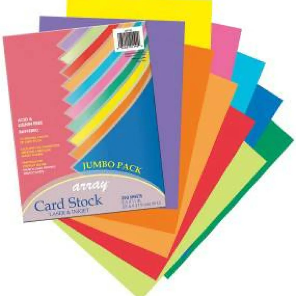 Pacon Array Card Stock, 65 lb Cover Weight, 8.5 x 11, Assorted Lively Colors, 250/Pack