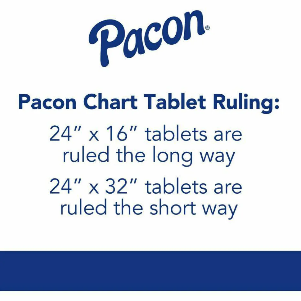 Pacon Chart Pad, 24" x 32", 2-Hole Top Punched, 1" Ruled, 70 Sheets
