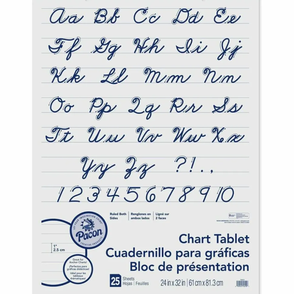 Pacon Chart Tablet, 24" x 32", 1" Ruled, 25 Sheets