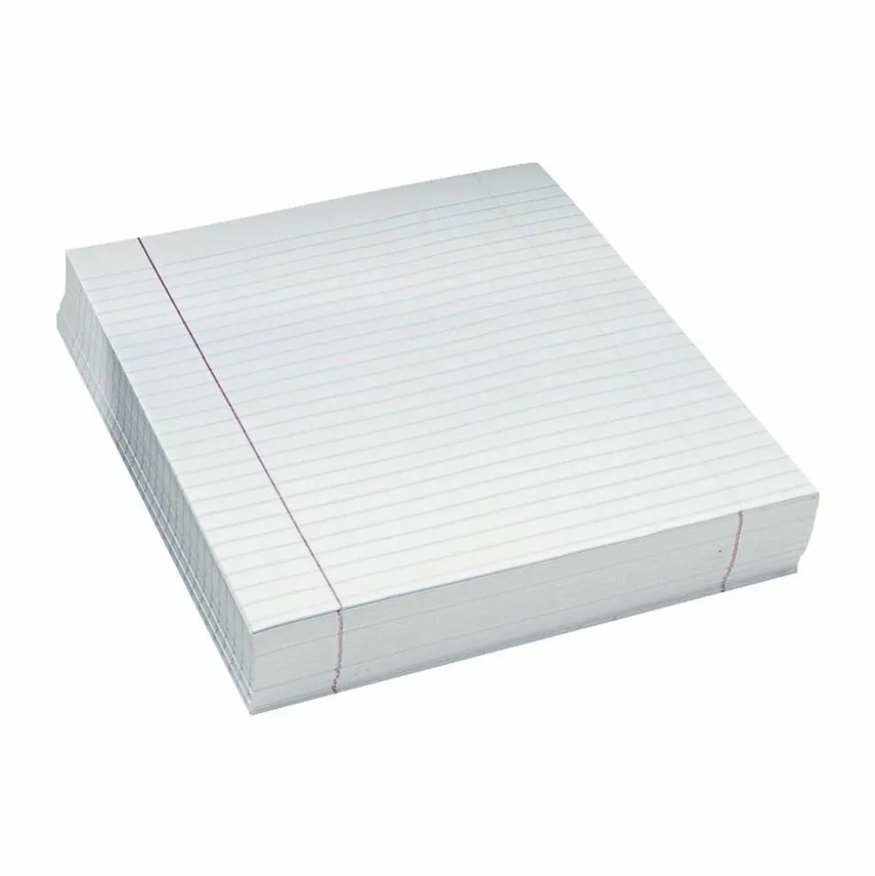 Pacon Composition Paper, Unpunched, 3/8" Rule, 8 1/2" x 11", White, Pack Of 500 Sheets